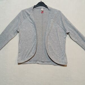 Casual Chic Grey Open Front Cardigan Womens Juniors Medium 7-9 Cozy Minimalist